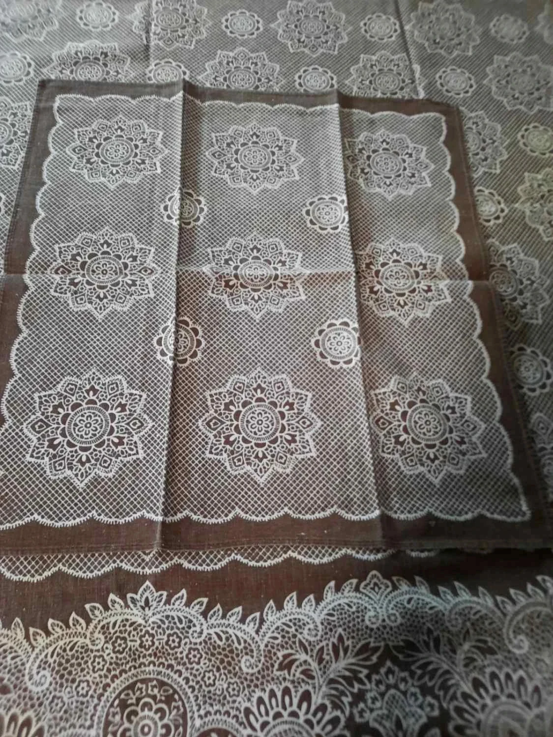 🥀Nappe vintage nueva de algodón y sus 12 servilletas. – photo 5